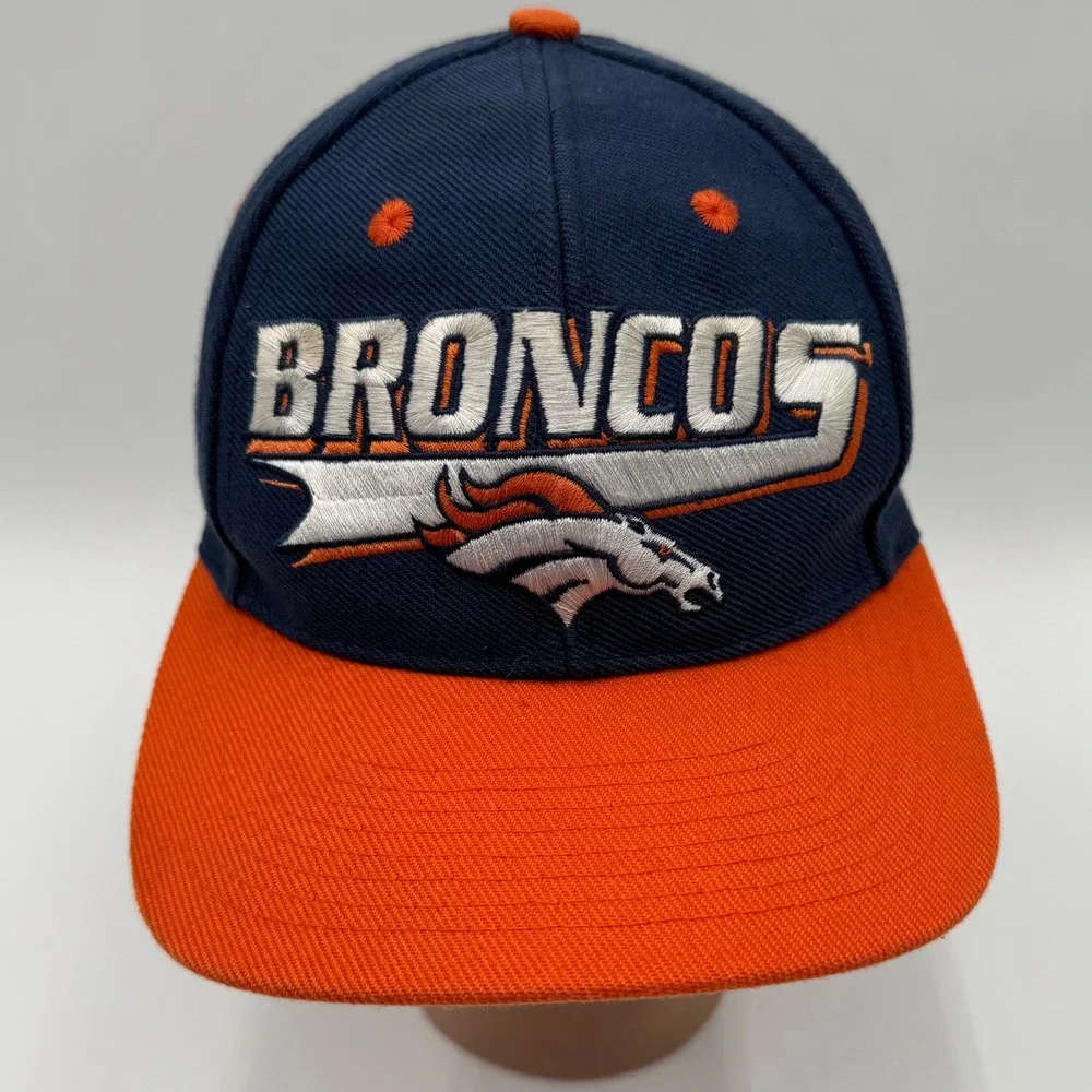 Denver Broncos NFL Hat Logo Athletic Baseball Cap Orange Blue Snapback‎ OSFA Vtg